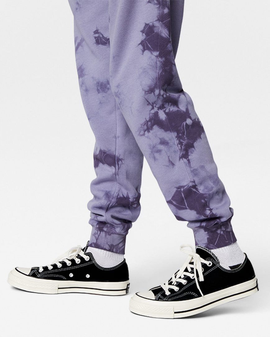 Pantaloni De Trening Barbati Converse Go-To Star Chevron Washed Standard Fit Violet | RO EFYQP561